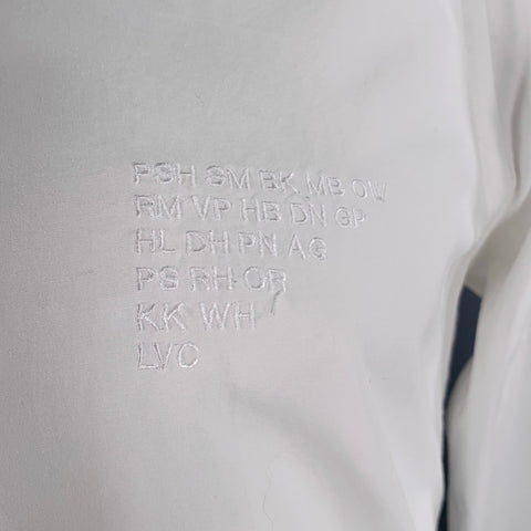 TRUSSELL Size L White Embroidery Cotton Long Sleeve Shirt