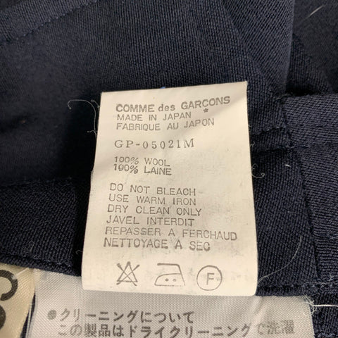 COMME des GARCONS 1988 Size M Navy Wool Drop Crotch Wide Leg Dress Pants