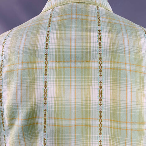 POLO by RALPH LAUREN Size M Green Yellow Plaid Cotton Western Long Sleeve Shirt