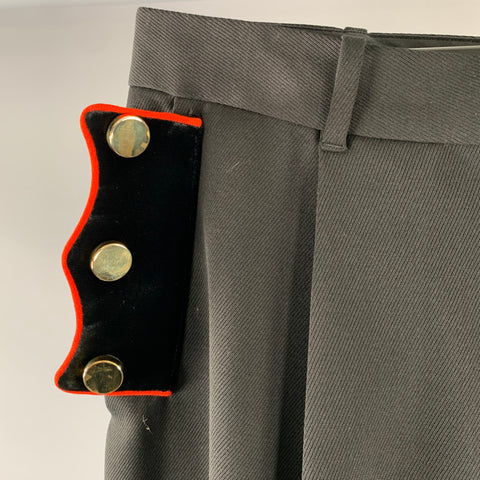 GIVENCHY Size 34 Black Red Wool Dress Pants