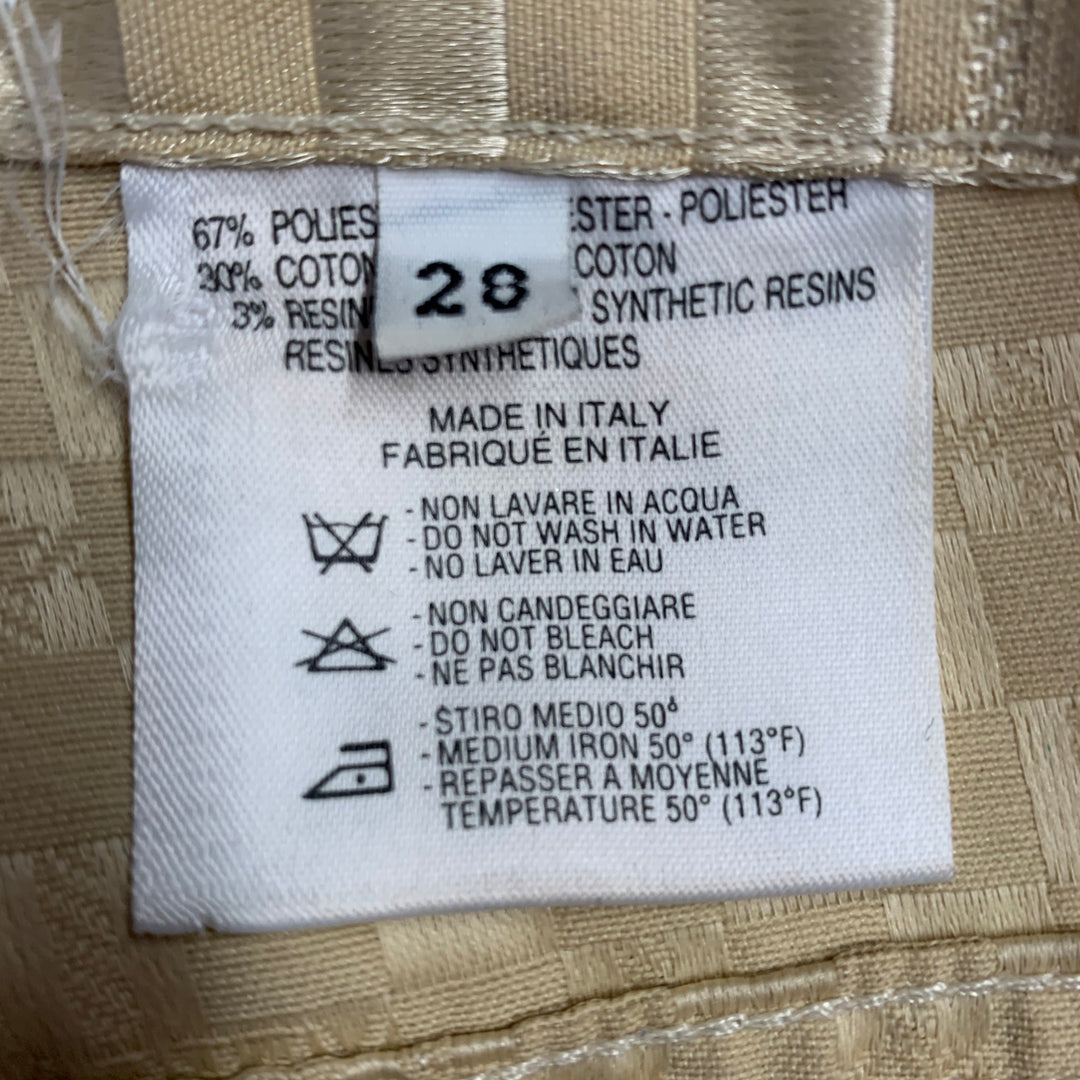 V2 by VERSACE Size 28 Beige Polyester Blend Checkered Jean Cut Casual Pants