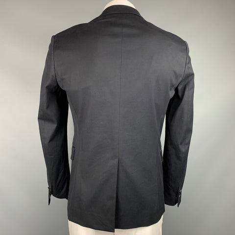 DSQUARED2 Size 42 Black Applique Cotton Blend Peak Lapel Sport Coat