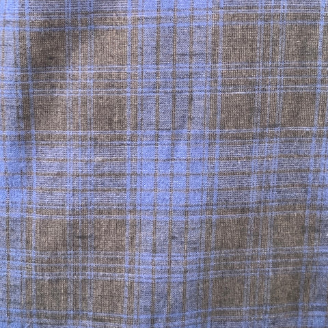 BILLY REID Size XL Black Navy Plaid Cotton One Pocket Long Sleeve Shirt
