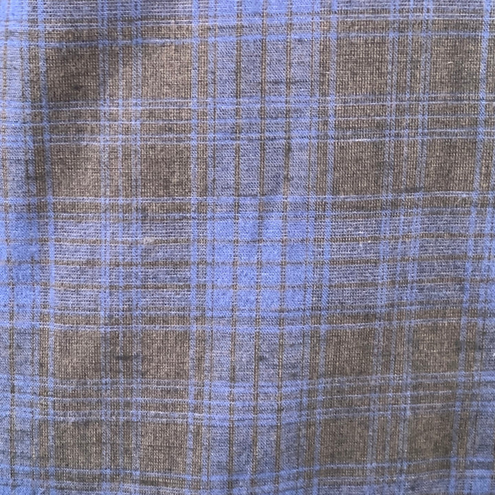 BILLY REID Size XL Black Navy Plaid Cotton One Pocket Long Sleeve Shirt