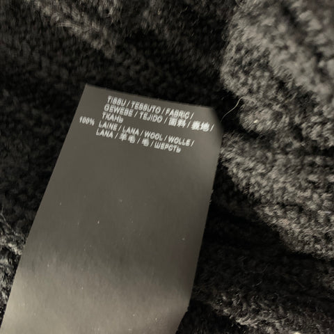 SAINT LAURENT Size L Black White Stripe Wool Hooded Sweater