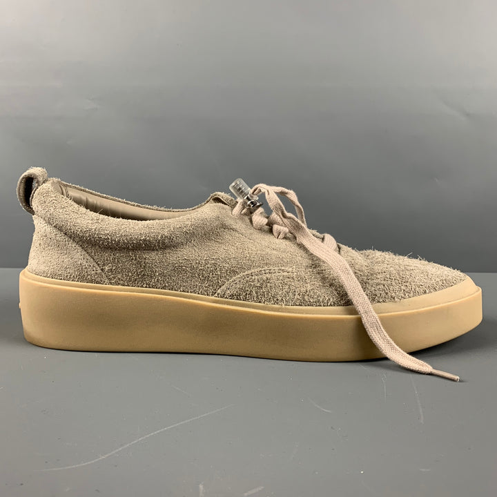 FEAR OF GOD Baskets à lacets en daim texturé gris taille 11