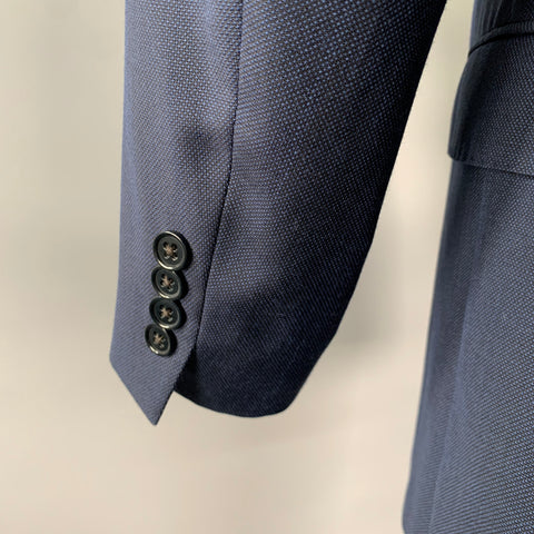 EMPORIO ARMANI Chest Size 42 Navy Heather Wool Notch Lapel 34 29 Suit