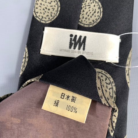 ISSEY MIYAKE Black Tan Lines Silk Tie