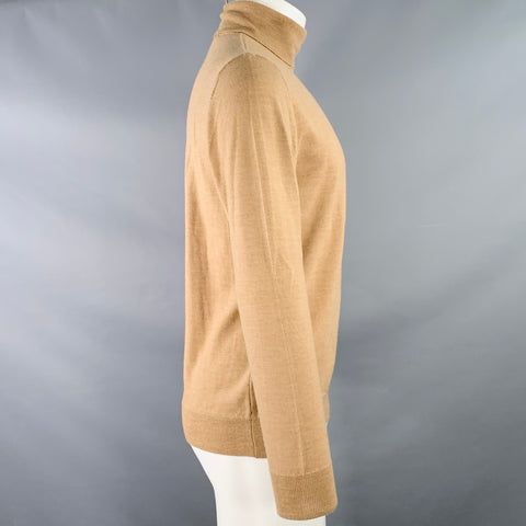A.P.C. Size M Tan Knit Merino Wool Turtleneck Pullover
