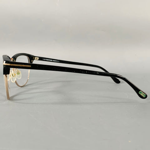 TOM FORD Henry Black Acetate Semi Rimless Frames