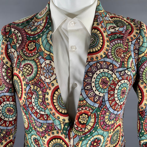 ATELIER MUNRO Size 38 Abstract Wool Peak Lapel Sport Coat