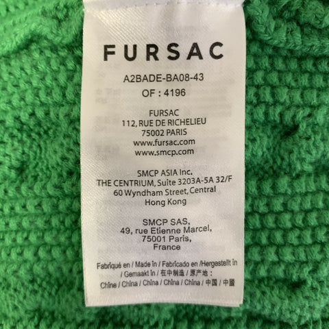 FURSAC Size XL Green Knit Wool Blend Cable Knit Sweater