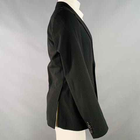 DRIES VAN NOTEN Size 36 Black Polyester Wool Single Breasted Notch Lapel Sport Coat