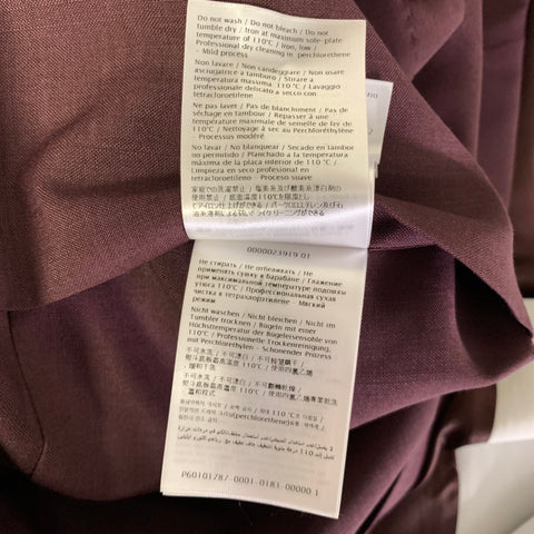 VALENTINO Chest Size 42 Burgundy Solid Mohair Blend Double Breasted 34 32 Suit
