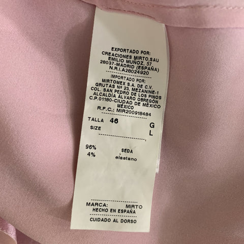 MIRTO Size L Pink Silk / Elastane Blouse
