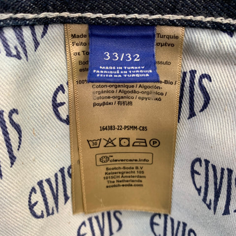 SCOTCH AND SODA Size 33 The Vert Blue Indigo Contrast Stitch Organic Cotton Jeans