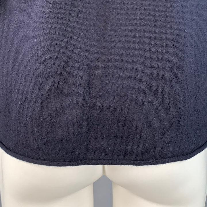 EMPORIO ARMANI Size M Navy Tan Contrast Trim Wool Turtleneck Pullover