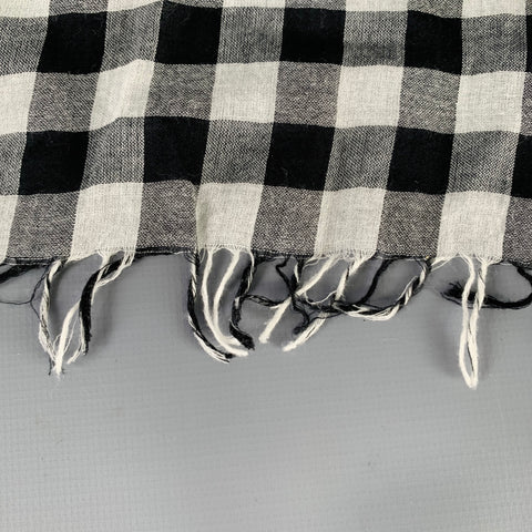 INOUITOOSH Black White Blue Gingham Cotton Scarf