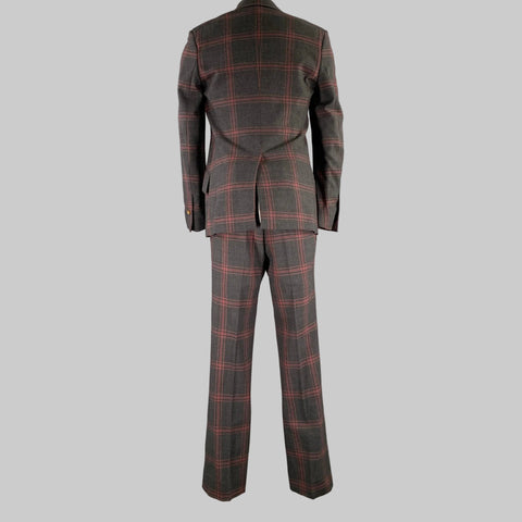 VIVIENNE WESTWOOD Size 38 Gray Navy Red Plaid Wool Elastane Suit