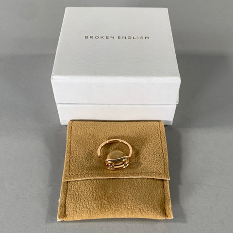 BROKEN ENGLISH Ring Size 6.75 Gold Diamond Ring