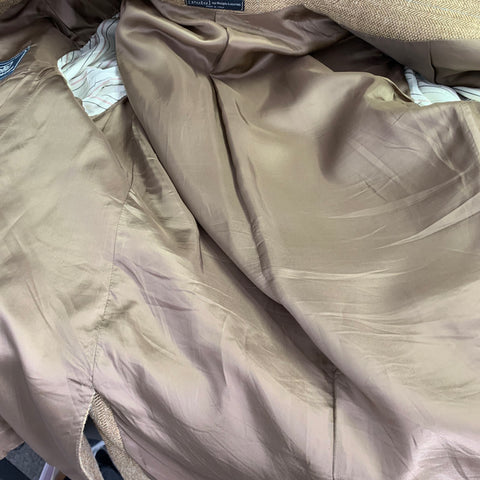 POLO by RALPH LAUREN Size 40 Khaki Herringbone Notch Lapel Sport Coat