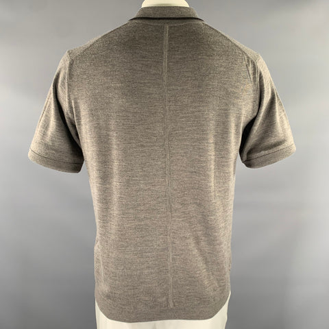 RAG & BONE Size L Brown Black Knitted Wool Cashmere Buttoned Polo