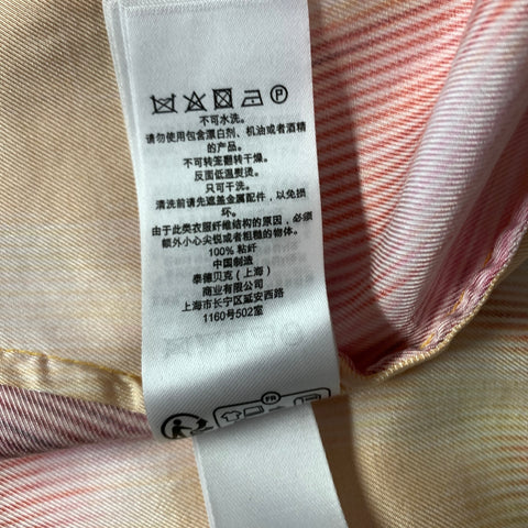 TED BAKER Size S Yellow Pink Viscose Geometric Knee Length Dress