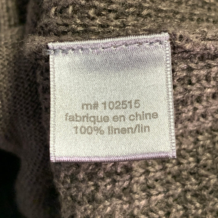 JOHN VARVATOS Size M Brown Waffle Knit Linen Collarless Cardigan