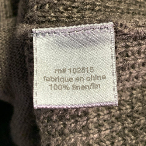JOHN VARVATOS Size M Brown Waffle Knit Linen Collarless Cardigan