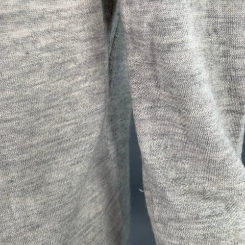 MARGARET OLEARY Size XS Grey Cashmere Heather V-Neck Pullover