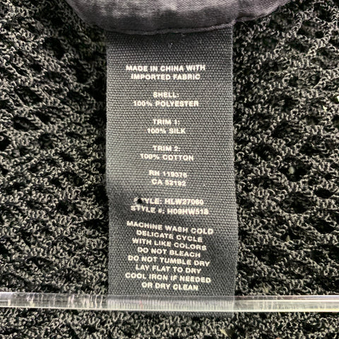 HELMUT LANG Size S Black Mesh Polyester Crew Neck T-shirt