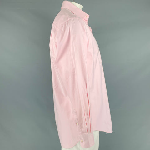 DAVID DONAHUE Size XL Pink Cotton Long Sleeve Shirt