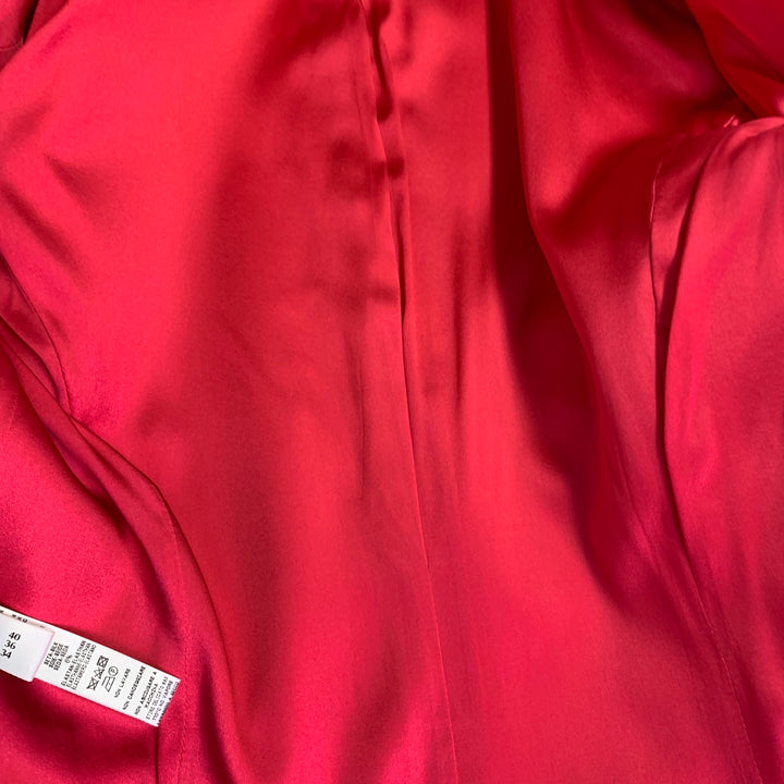 LA PERLA Size 4 Hot Pink Wool Blend Double Breasted Pantsuit