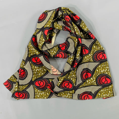 Écharpe abstraite verte, noire et rouge WOOLRICH