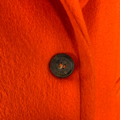 GOLDEN GOOSE Size M Orange Wool Blend Notch Lapel Coat