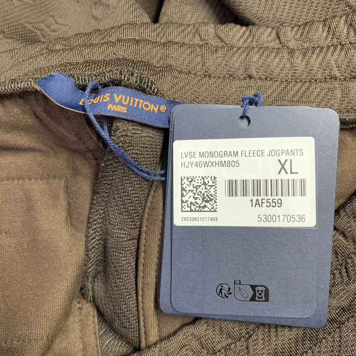 LOUIS VUITTON Size XL Brown Monogram Polyester Blend Joggers Casual Pants