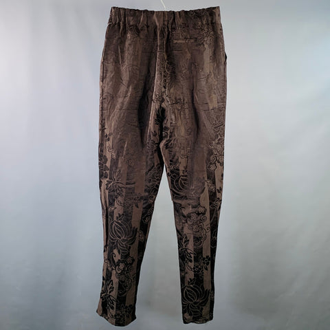 HAIDER ACKERMANN Size M Brown Jacquard Linen Silk Casual Pants