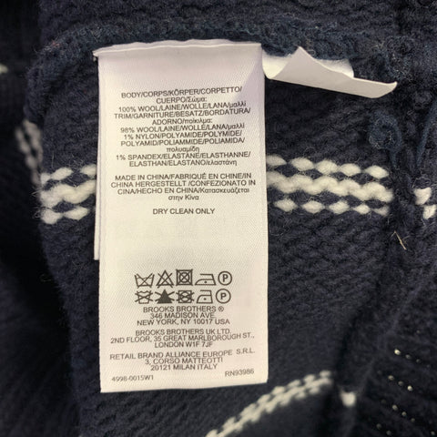 BLACK FLEECE Size M Navy White Pinstripe Wool Blend Turtleneck Sweater