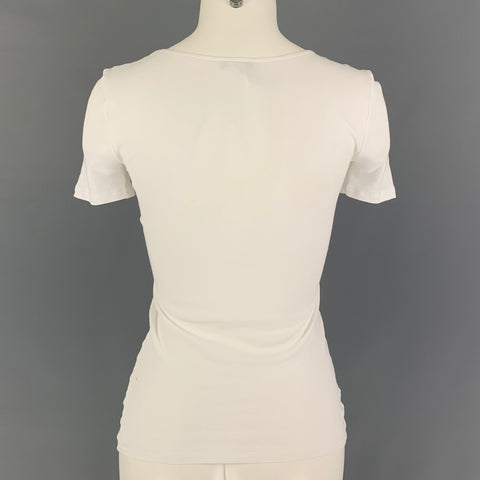 HANRO Taille XS T-shirt en coton blanc Haut décontracté