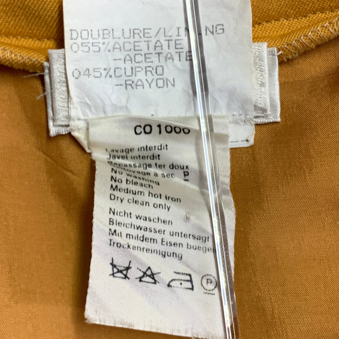 YVES SAINT LAURENT Size 6 Mustard Yellow Wool Twill Pencil Skirt