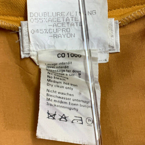 YVES SAINT LAURENT Size 6 Mustard Yellow Wool Twill Pencil Skirt