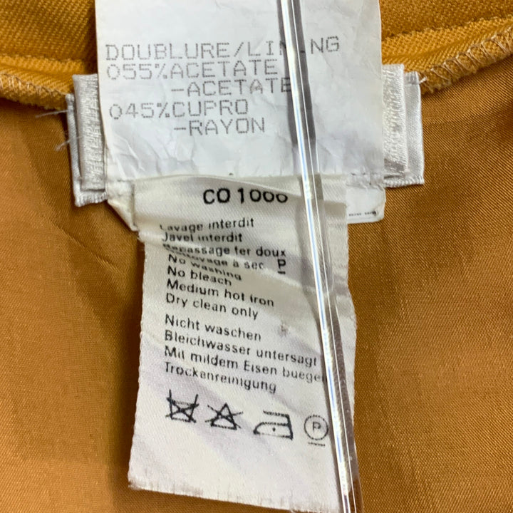 YVES SAINT LAURENT Size 6 Mustard Yellow Wool Twill Pencil Skirt