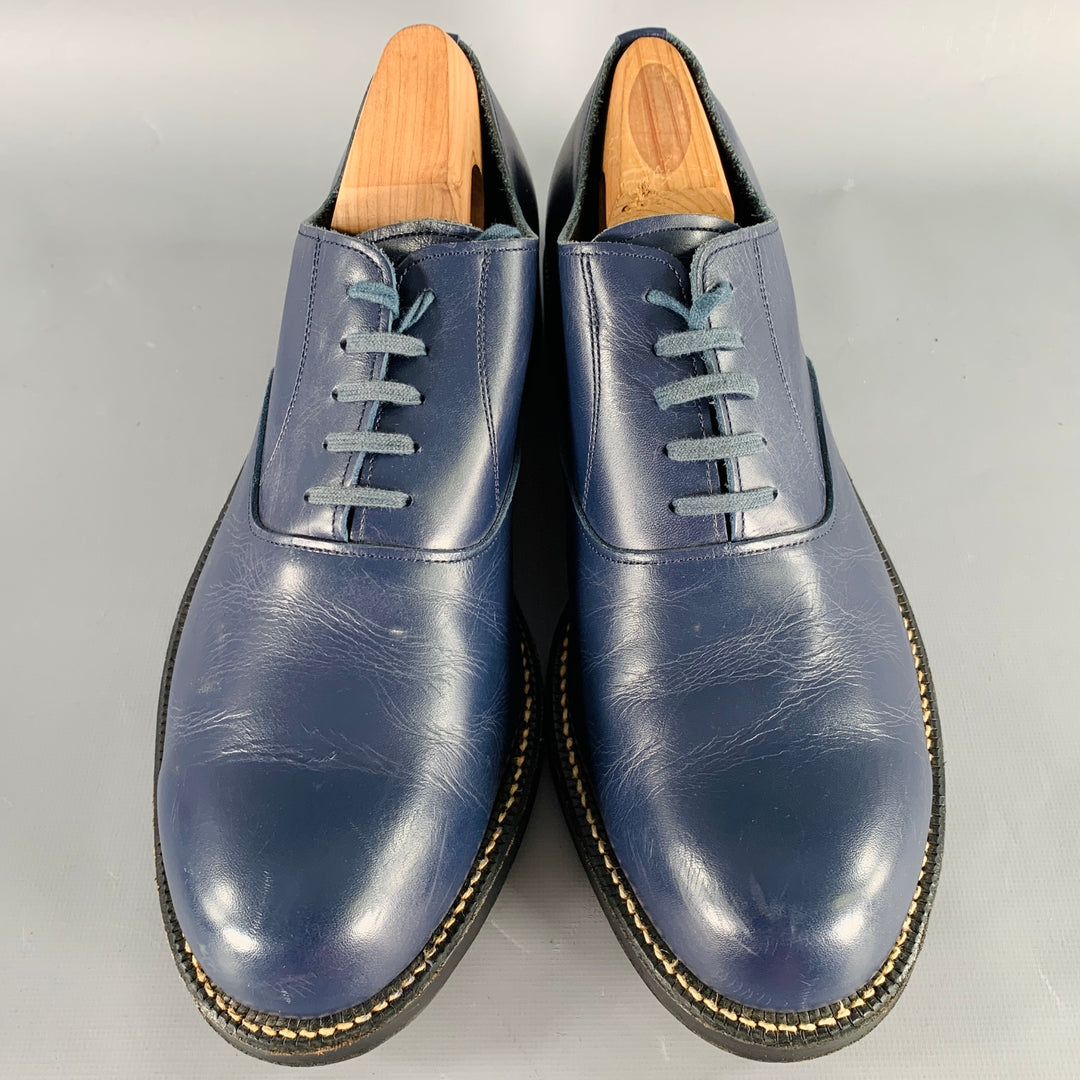 COMME des GARCONS HOMME Size 7.5 Navy Leather Oxford Lace-Up Shoes 1fa14e7d49313afd19de75d1b9cdf9  main image 3
