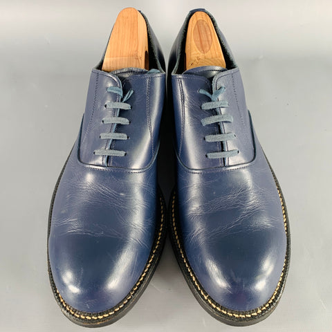COMME des GARCONS HOMME Size 7.5 Navy Leather Oxford Lace-Up Shoes