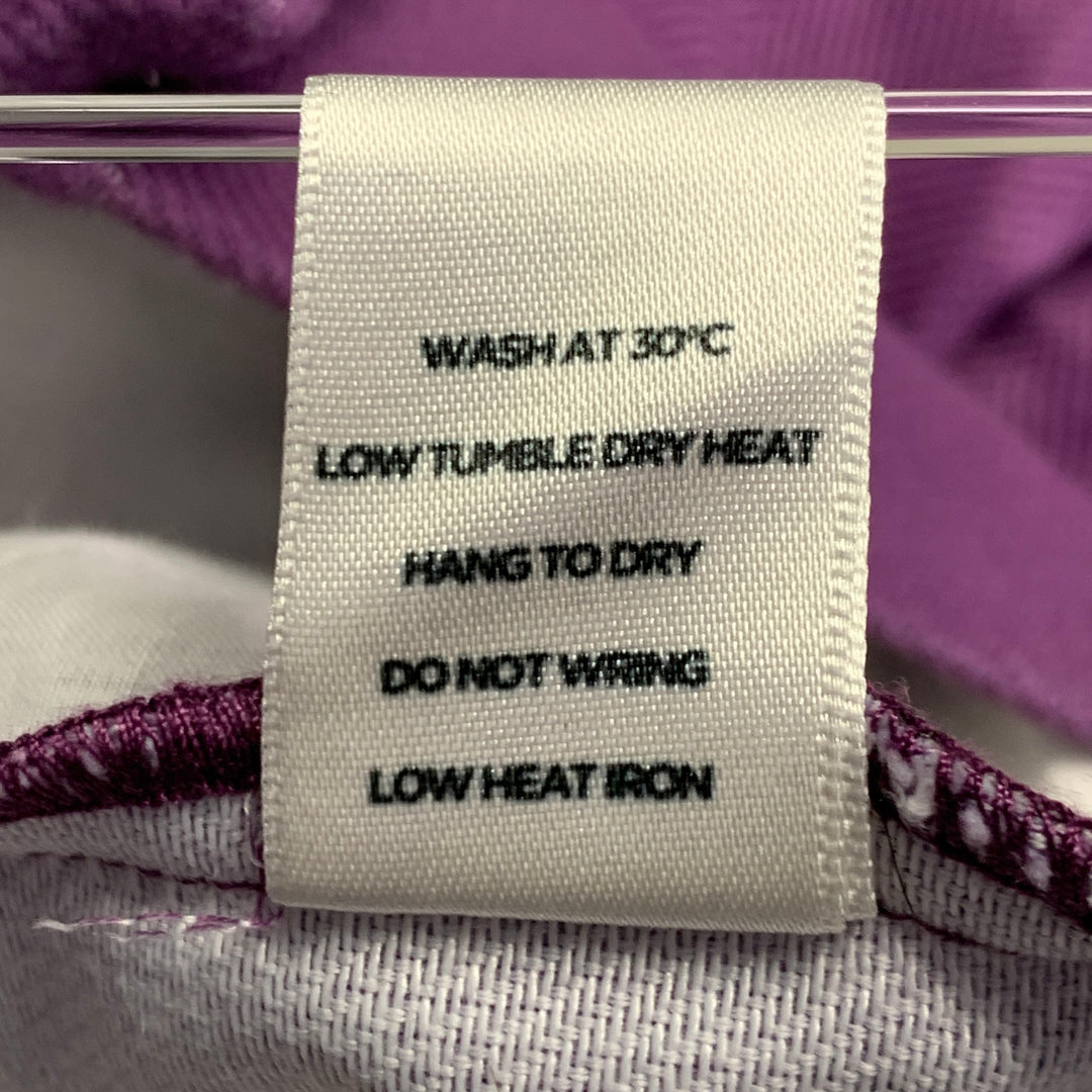 LABRUM Size 32 Purple Polyester Herringbone Pleated Dress Pants
