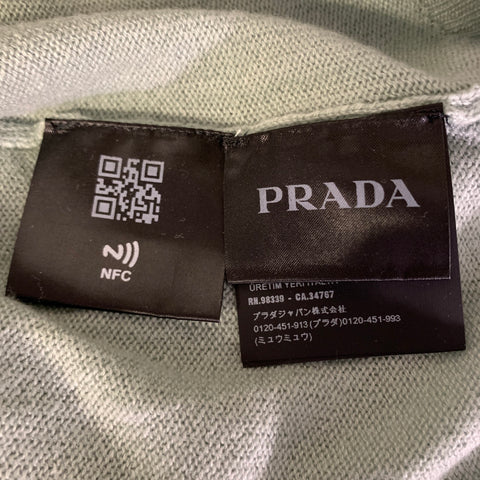PRADA Size XL Green Mint Knitted Cashmere Crew Neck Pullover