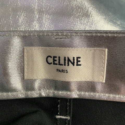 CELINE Size 30 Silver Metallic Cotton Blend Jean Cut Casual Pants