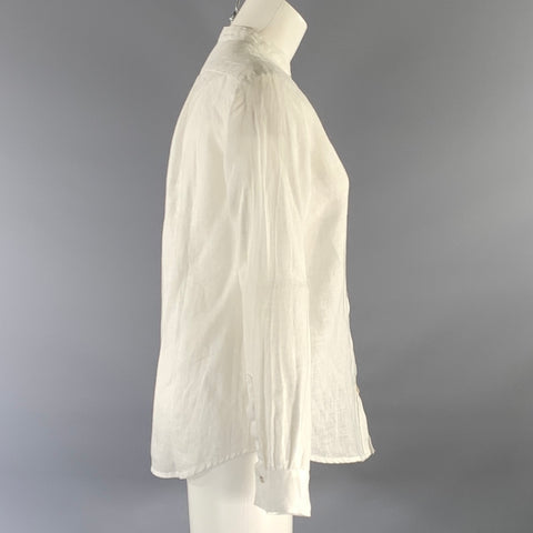 COVET Size M White Linen Blend Shirt