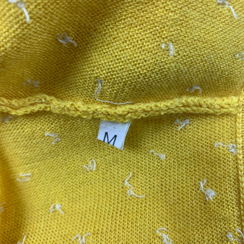 OSCAR DE LA RENTA Jersey sin mangas con cuentas de cachemir amarillo talla M