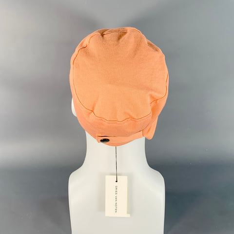 DRIES VAN NOTEN Size M Orange Taupe Cotton Twill Baseball Cap Hat